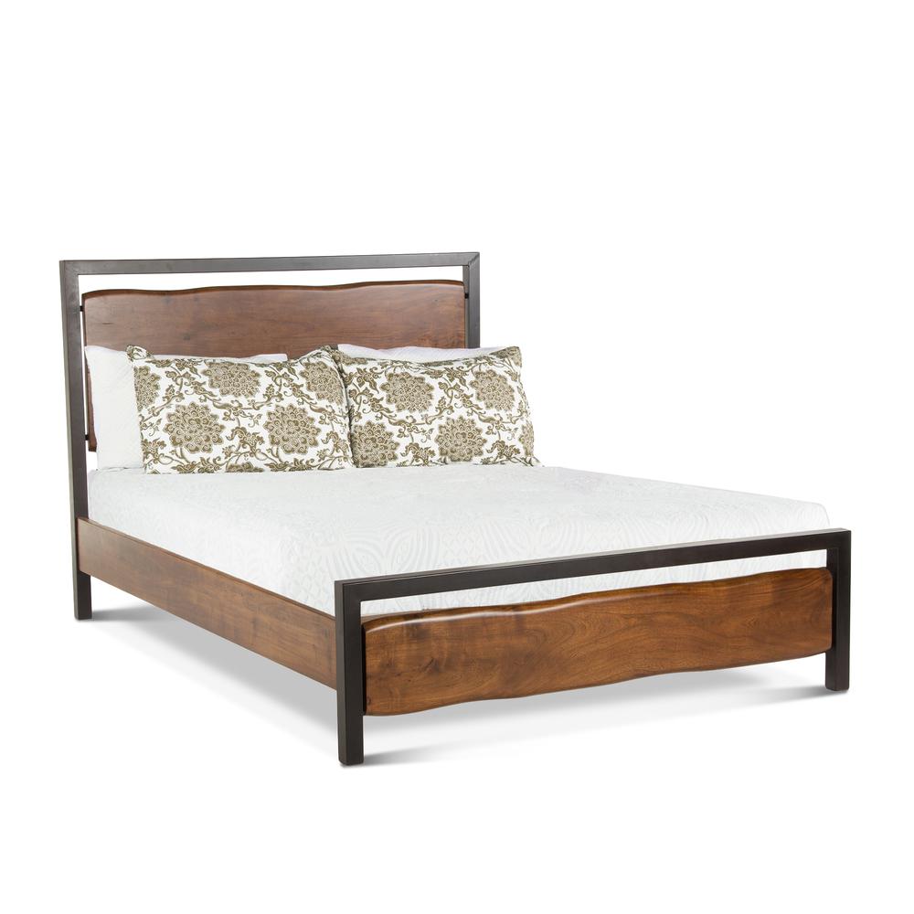Glenwood Acacia Wood Queen Bed in Walnut Finish. Picture 1