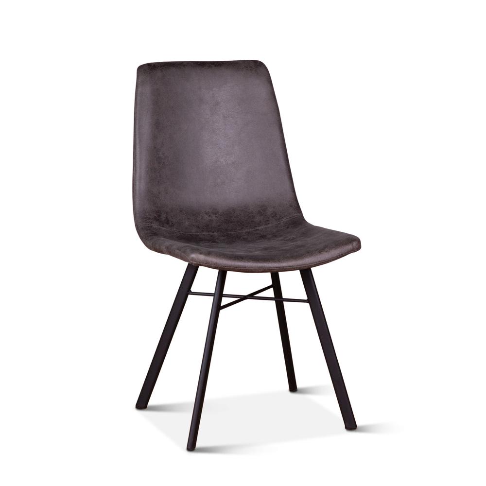 Hudson Mid Century Retro Dining Chair in Charcoal, 2pc. Picture 1