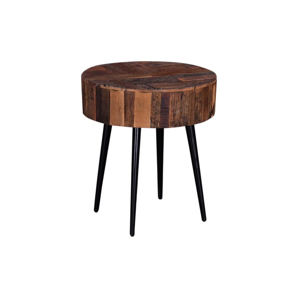 Palm Desert Reclaimed Wood Modern Side Table. Picture 1