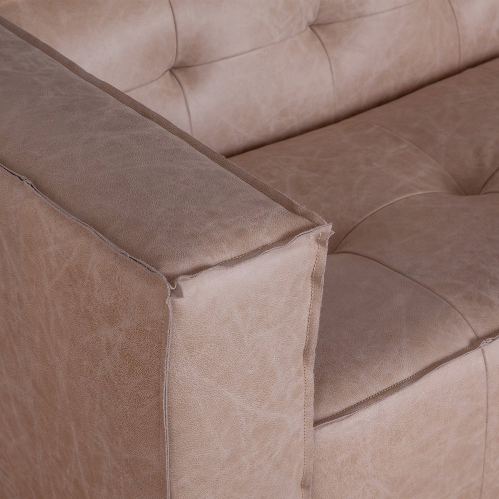 Portia Cream Leather Sofa. Picture 8