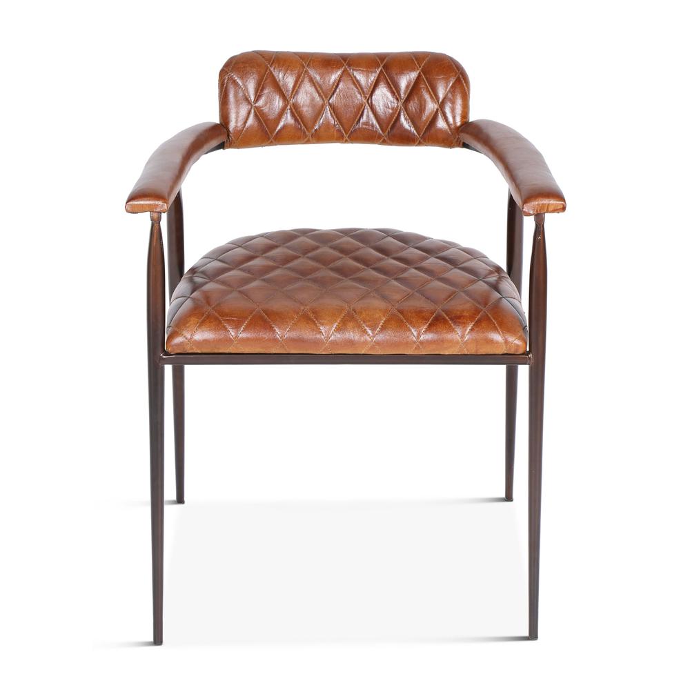 Retro Luxe Diamond Leather Accent Chair, Belen Kox. Picture 1