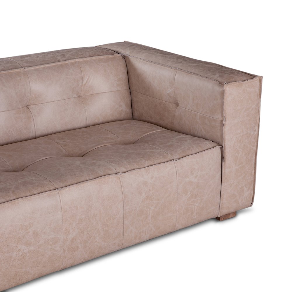 Portia Cream Leather Sofa. Picture 11