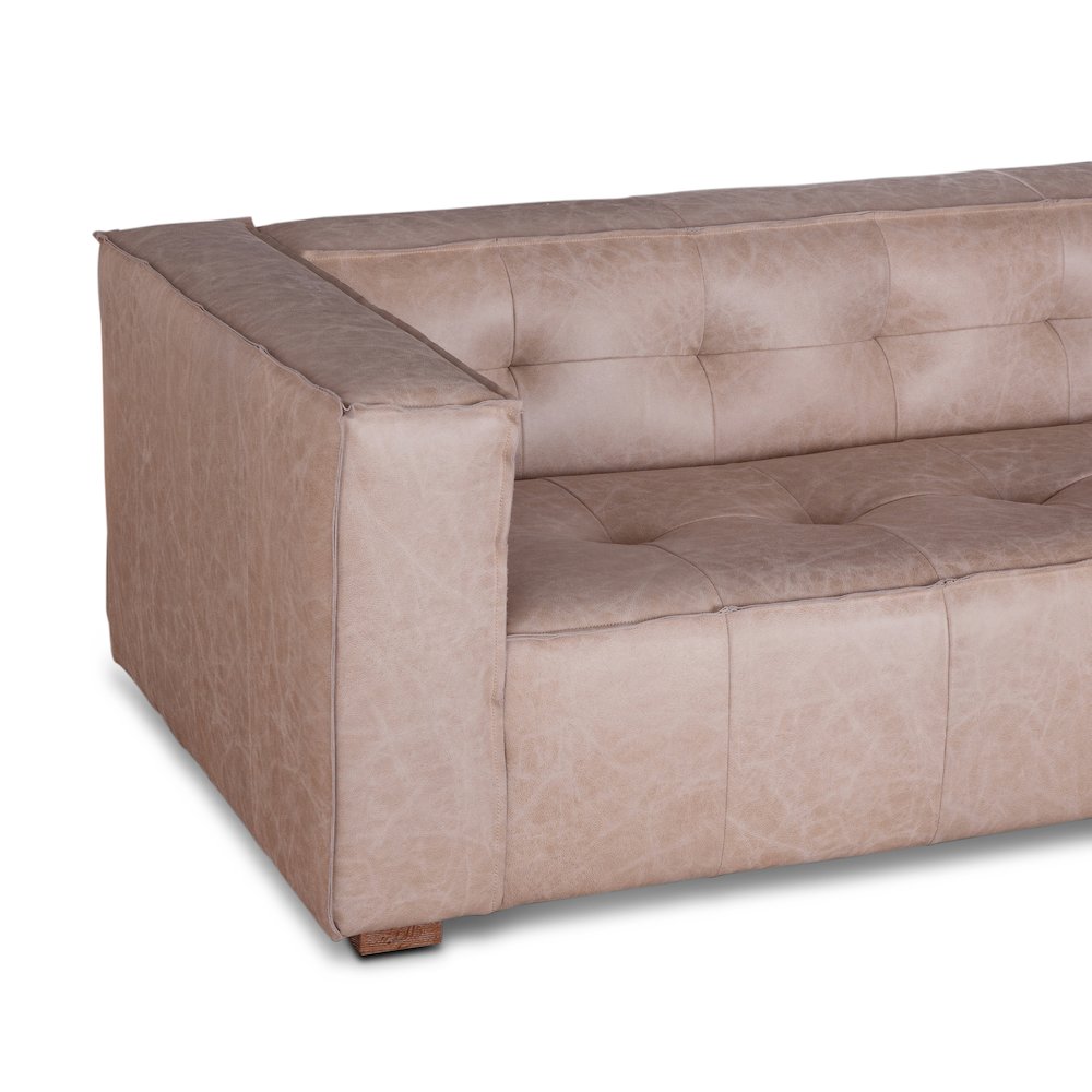 Portia Cream Leather Sofa. Picture 6