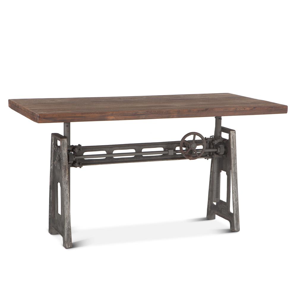 Artezia 60-Inch Reclaimed Teak Wood Desk with Adjustable Crank. Picture 2