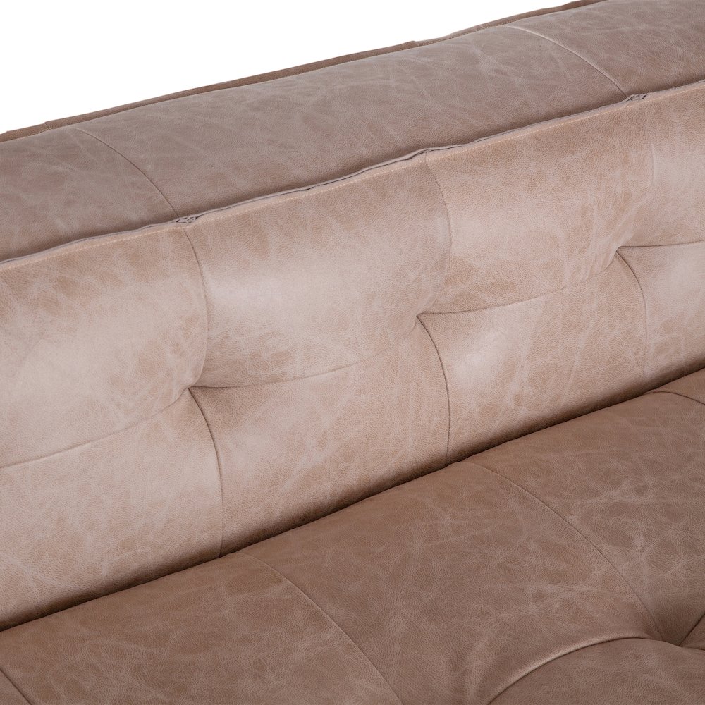 Portia Cream Leather Sofa. Picture 7