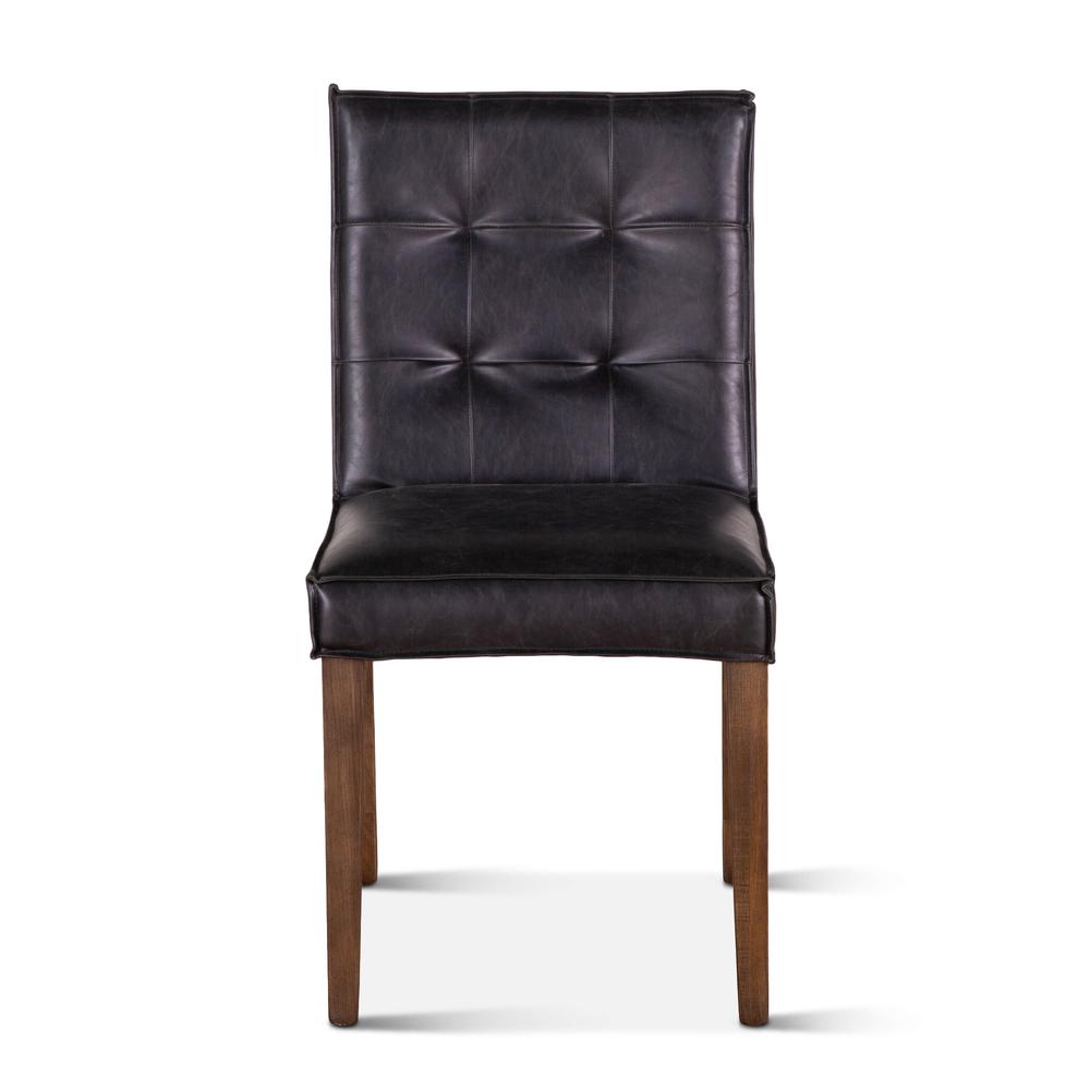Avery Black Leather Side Chairs DkLg S/2. Picture 3