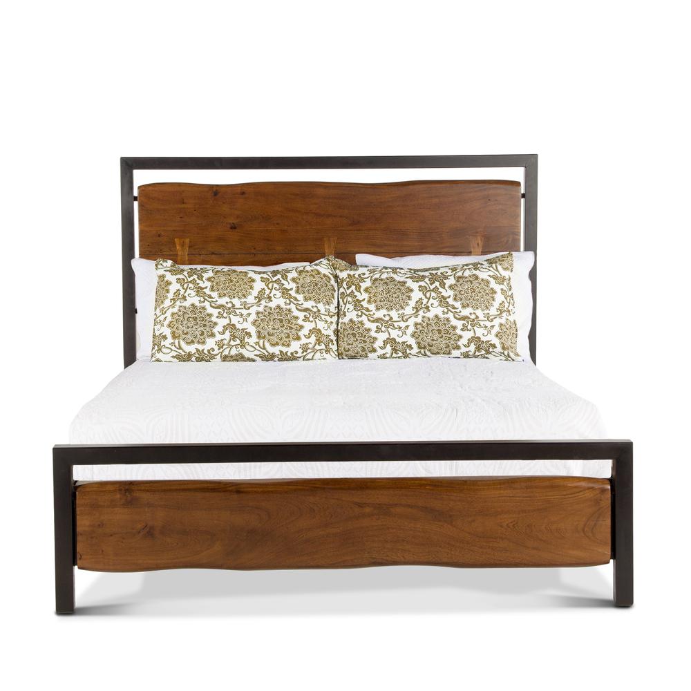 Glenwood Acacia Wood Queen Bed in Walnut Finish. Picture 5