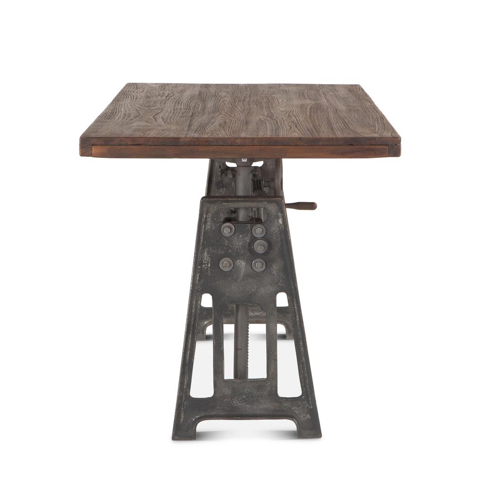 Artezia 60-Inch Reclaimed Teak Wood Desk with Adjustable Crank. Picture 3