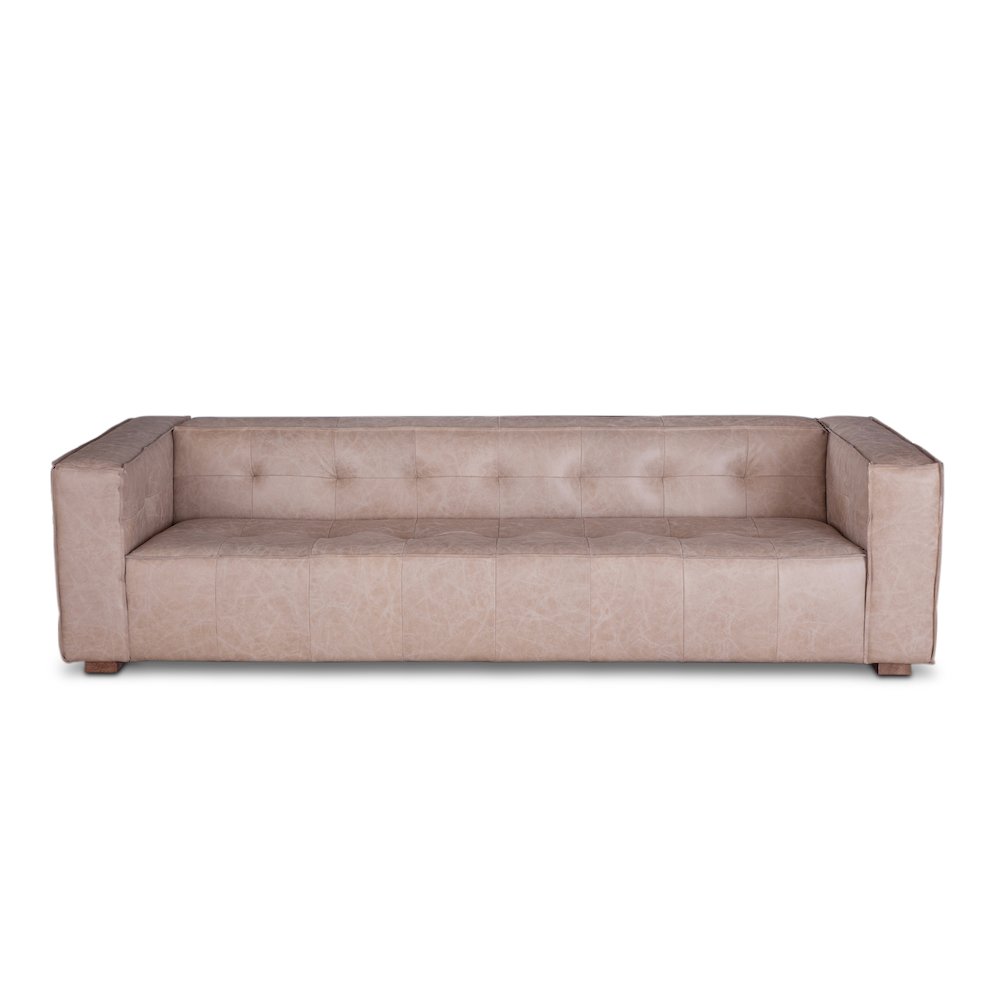 Portia Cream Leather Sofa. Picture 1