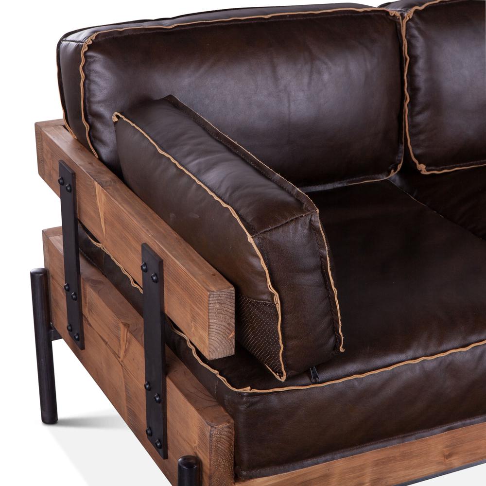 Chiavari Mocha Brown Leather Sofa. Picture 5