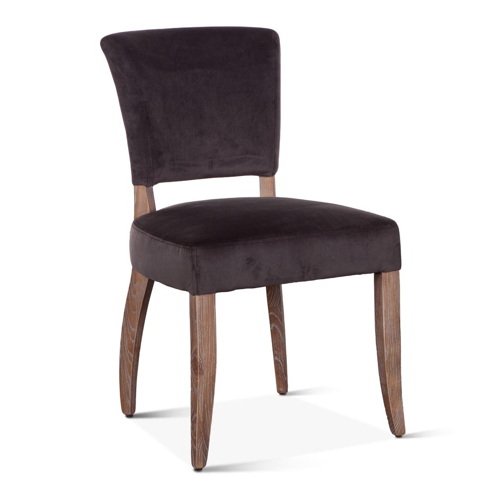 Portia Asphalt Velvet Side Chairs S/2. Picture 2