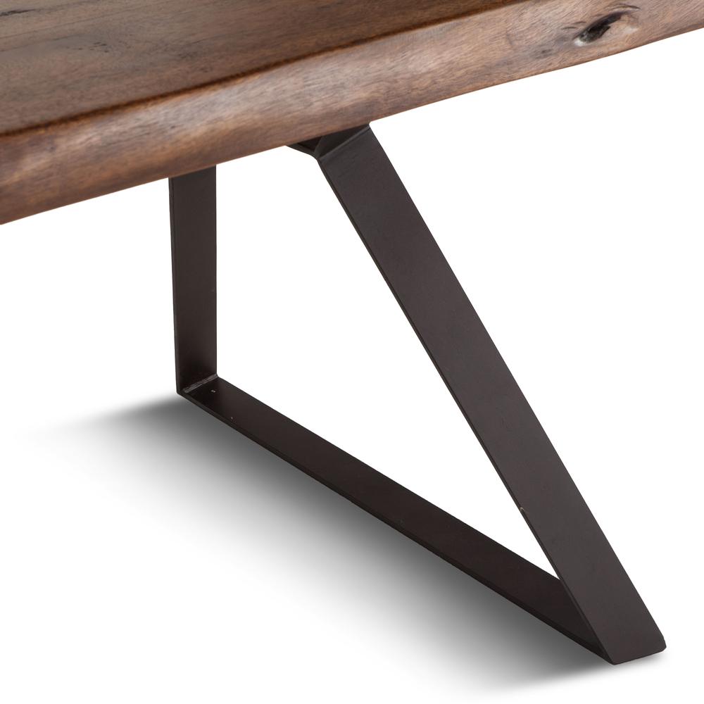 Nottingham 80-Inch Acacia Wood Live Edge Dining Table in Walnut Finish. Picture 4