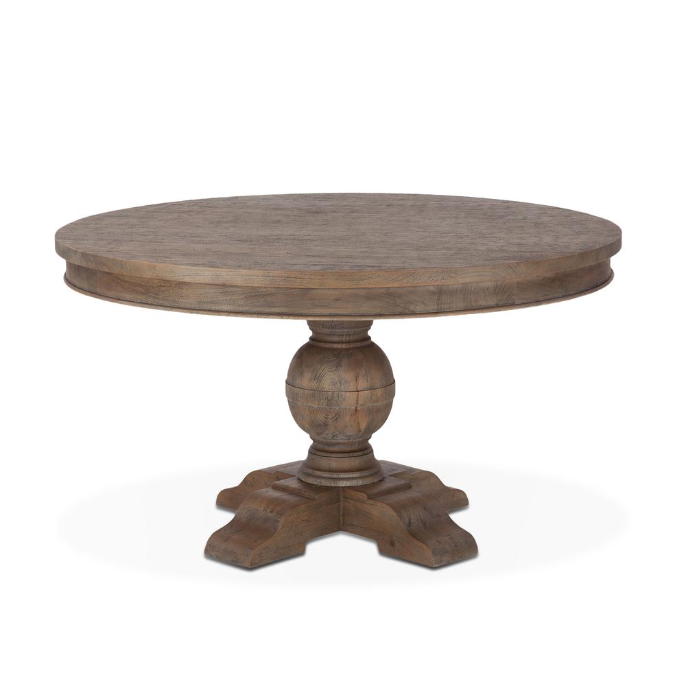48-Inch Round Dining Table in Weathered Teak Finish, Belen Kox. Picture 1