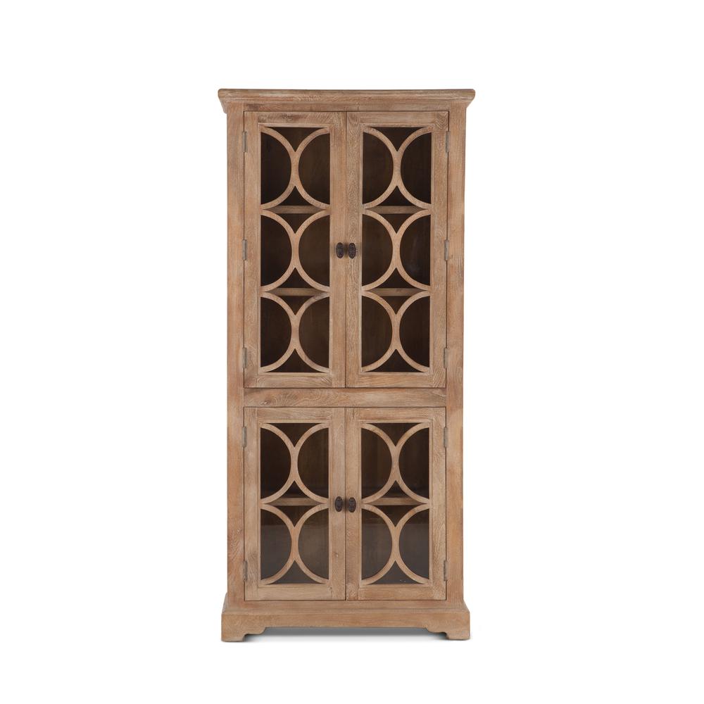 Pengrove 38-Inch Wide Mango Wood Cabinet with Carved Lattice Work Doors. Picture 3