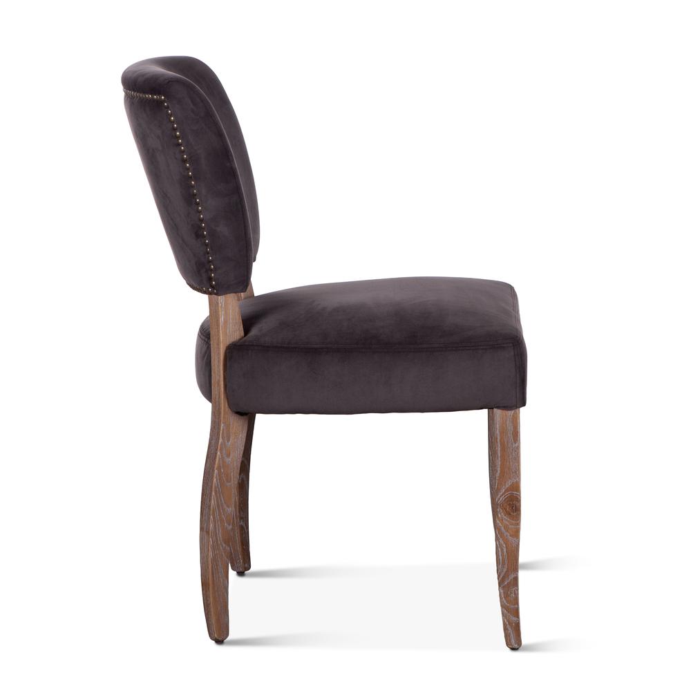Portia Asphalt Velvet Side Chairs S/2. Picture 1