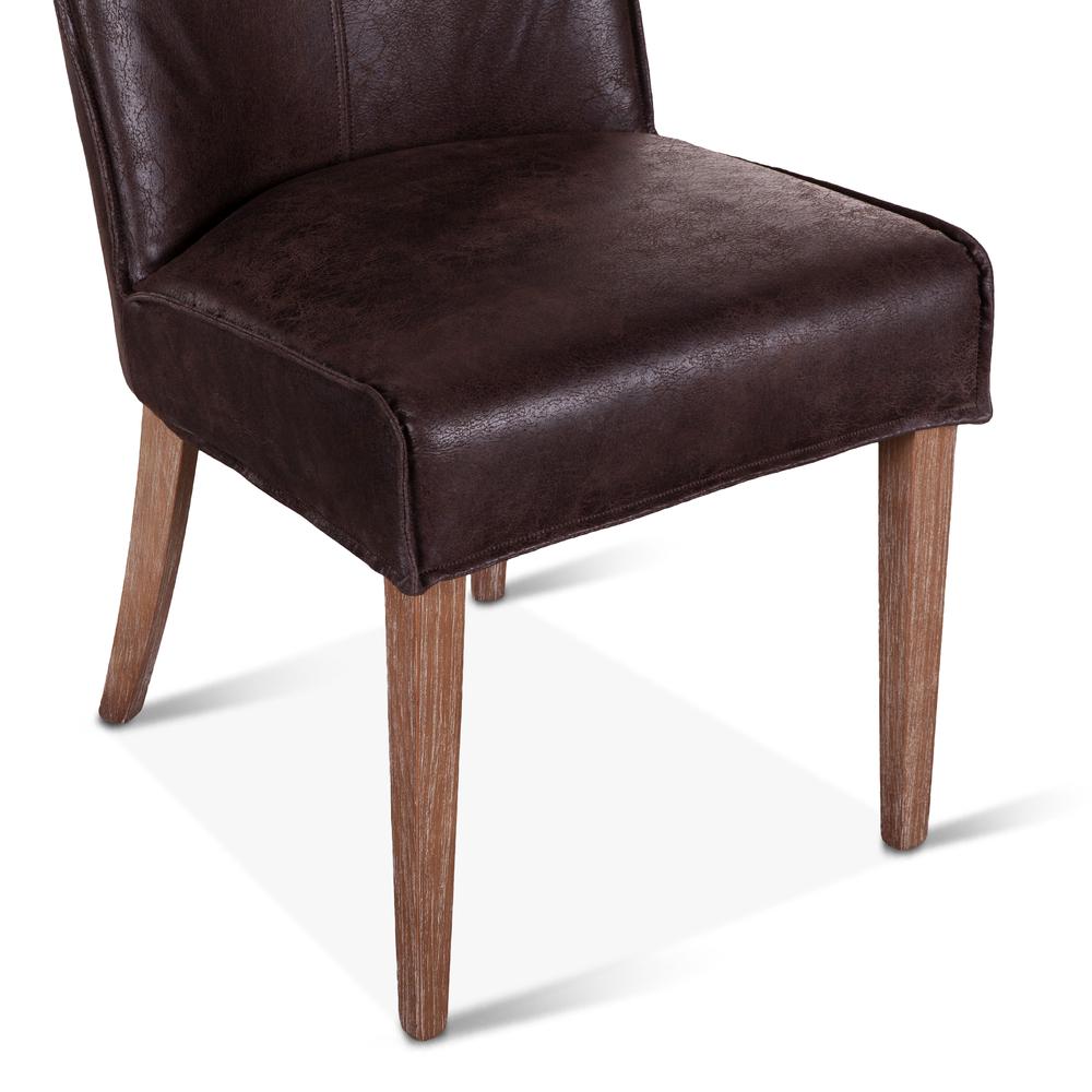 Avery Dark Brown Leather Side Chairs S/2. Picture 3