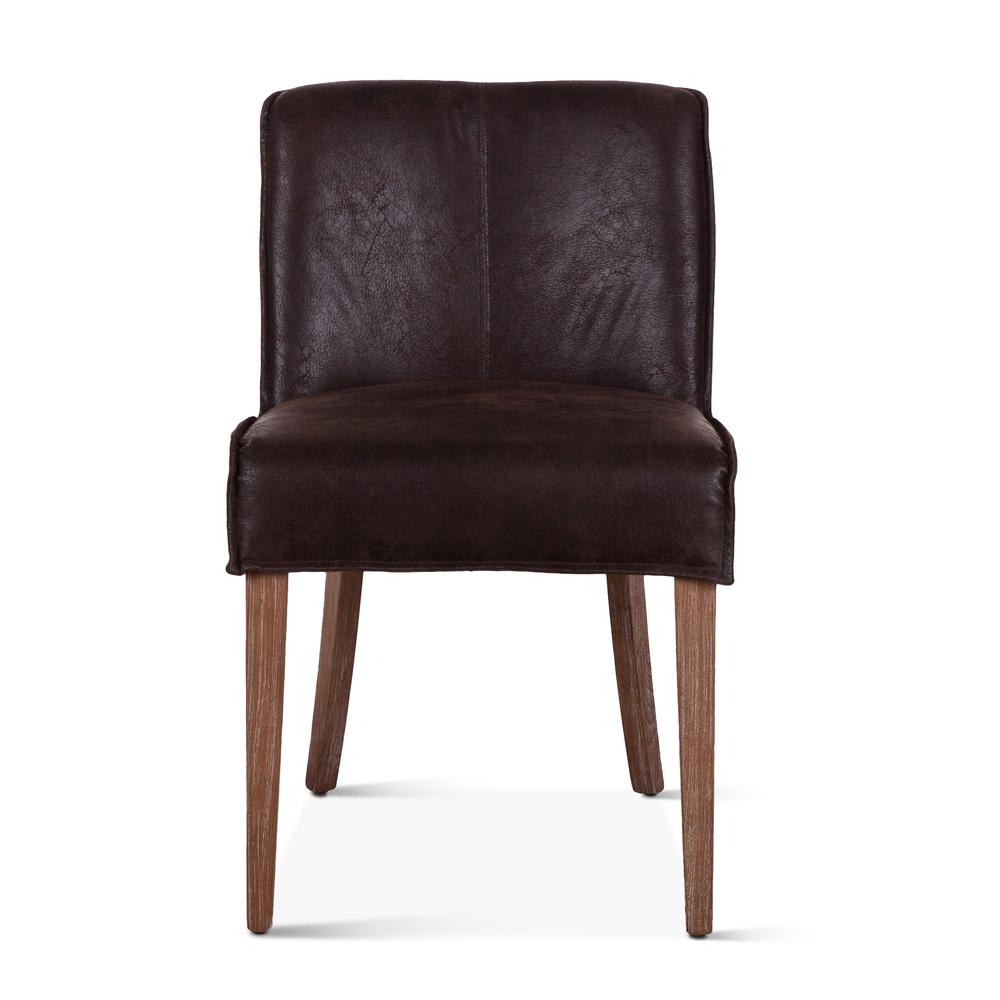 Avery Dark Brown Leather Side Chairs S/2. Picture 4