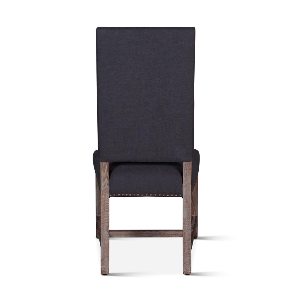 Dani High Back Formal Dining Chair in Charcoal - Set of 2. Picture 2