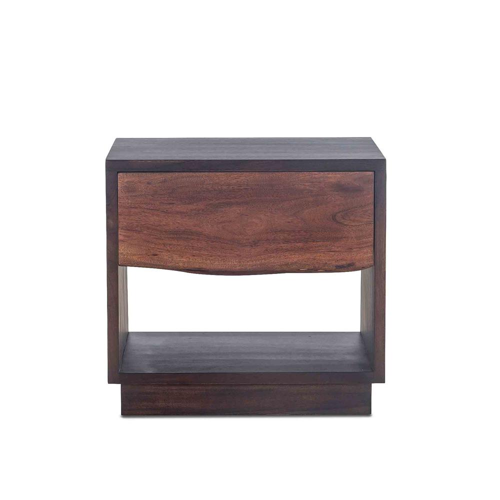 Palermo 24-Inch Acacia Wood Live Edge Night Chest in Raw Walnut Finish. Picture 3