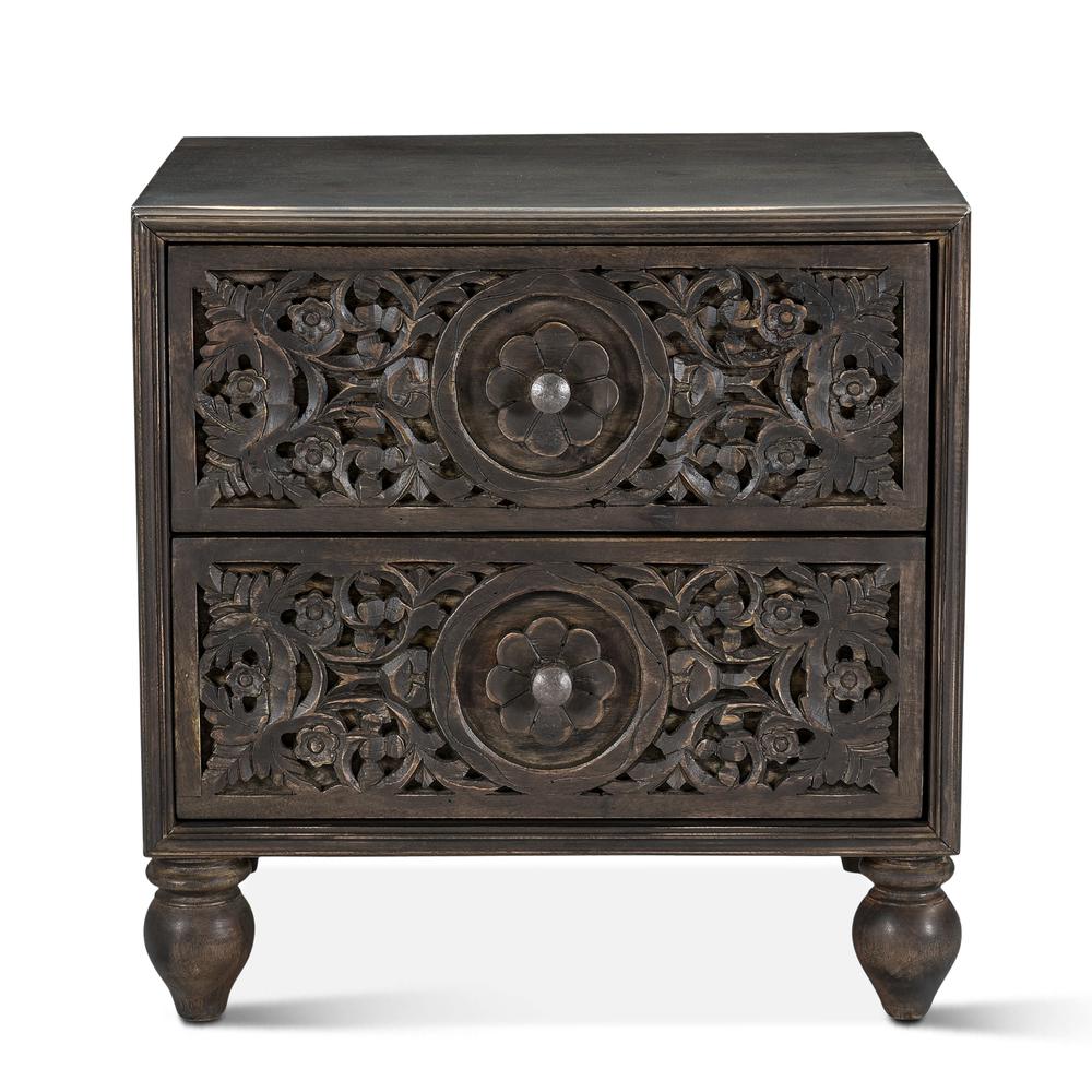 Haveli Vintage Brown Mango Wood Night Chest. Picture 4