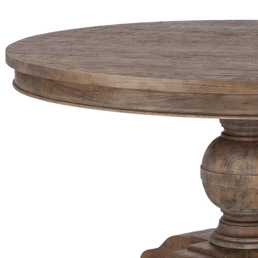 60-Inch Round Dining Table in Weathered Teak Finish, Belen Kox. Picture 2