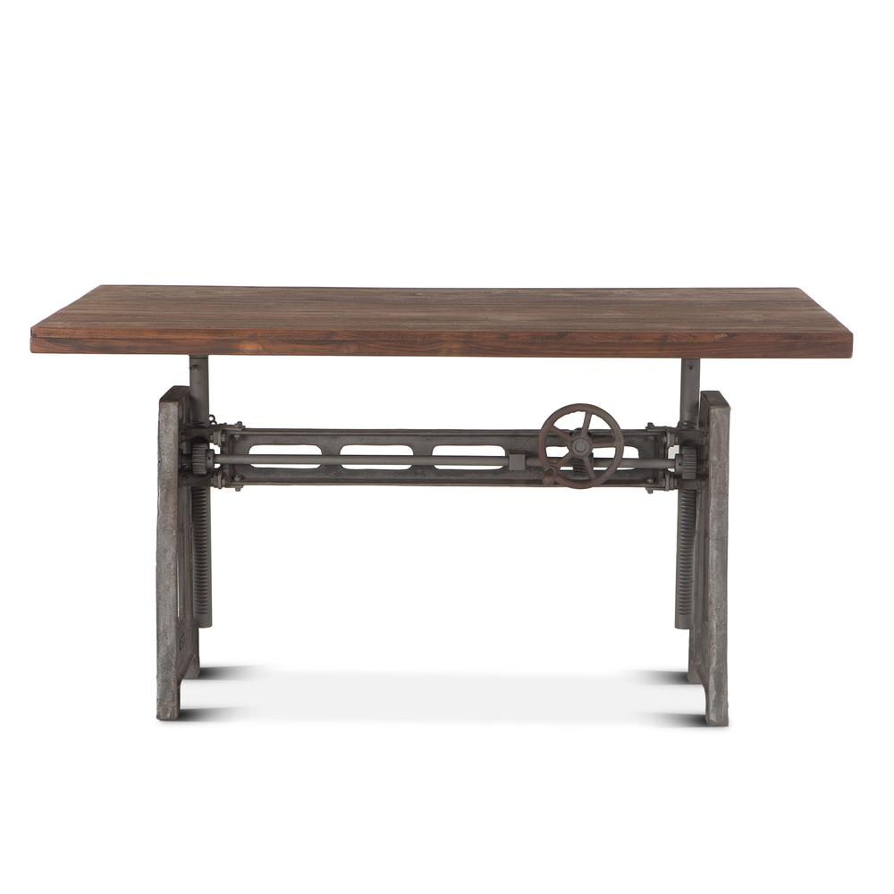 Artezia 60-Inch Reclaimed Teak Wood Desk with Adjustable Crank. Picture 1