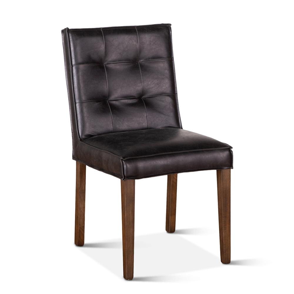 Avery Black Leather Side Chairs DkLg S/2. Picture 1