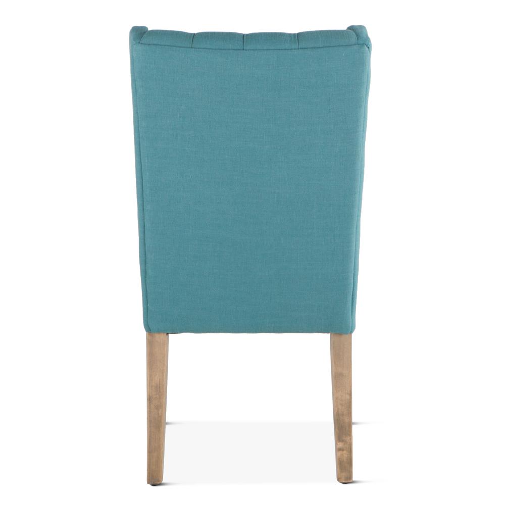 Chloe Teal Linen Dining Chairs, Set of 2. Picture 4
