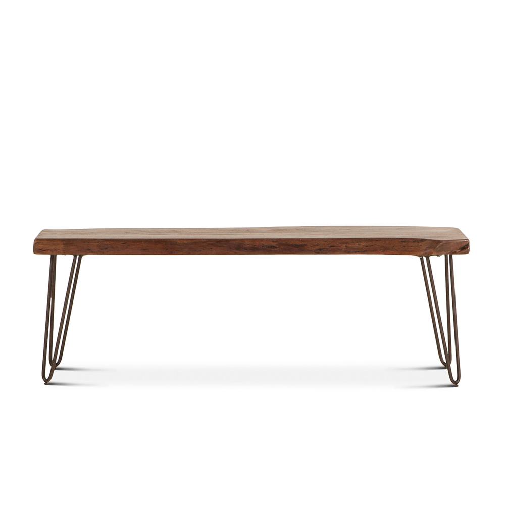 Natural Edge Acacia Wood Dining Bench, Belen Kox. Picture 1