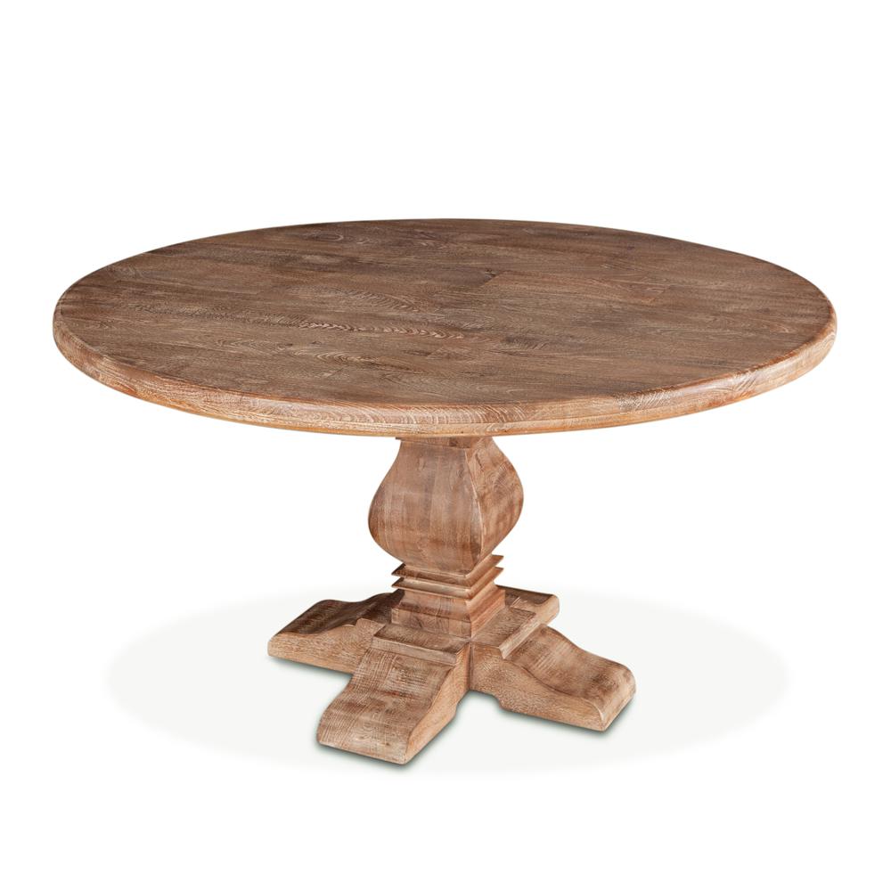 Pengrove 48-Inch Round Mango Wood Dining Table in Antique Oak Finish. Picture 1