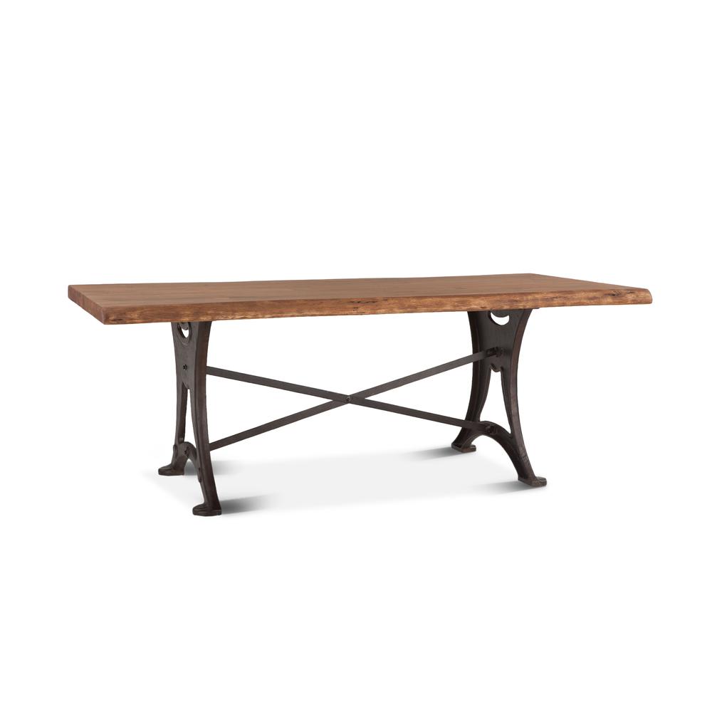 Acacia Wood Dining Table with Hand-Forged Iron Base, Belen Kox. Picture 1