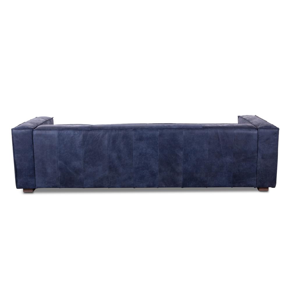 Portia Antique Blue Italian Leather Sofa. Picture 2