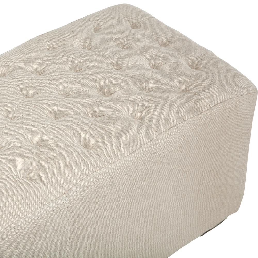 Arabella 78-Inch Long Beige Linen Bench with Diamond Stitched Detailing. Picture 23