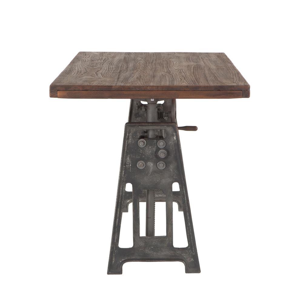 Artezia 60-Inch Reclaimed Teak Wood Desk with Adjustable Crank. Picture 8