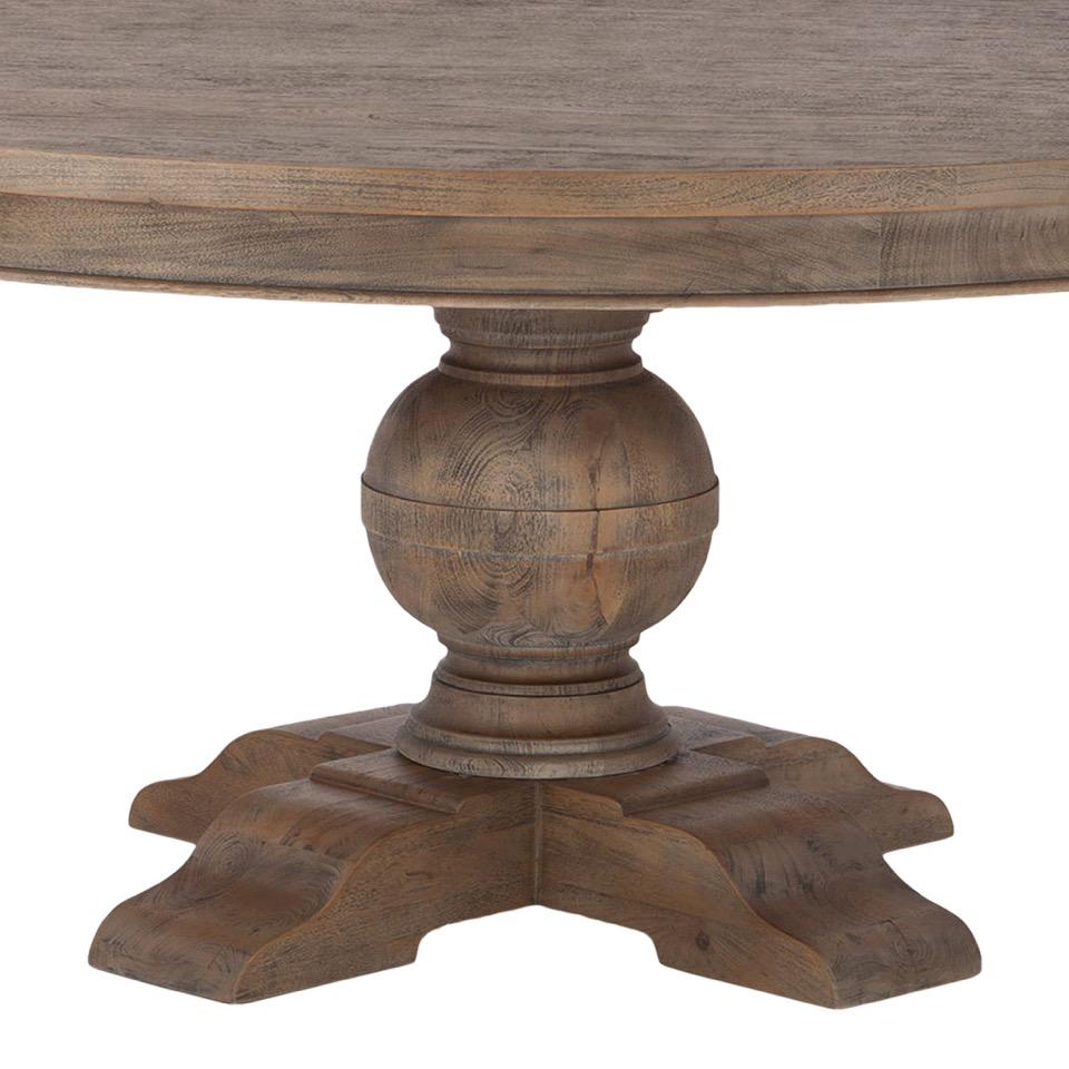 Chatham Downs 60-Inch Round Dining Table in Weathered Teak Finish. Picture 8