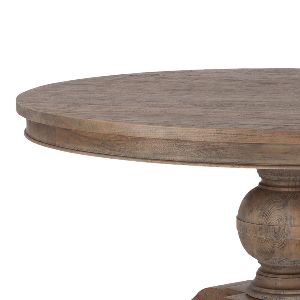 72-Inch Round Dining Table in Weathered Teak Finish, Belen Kox. Picture 3