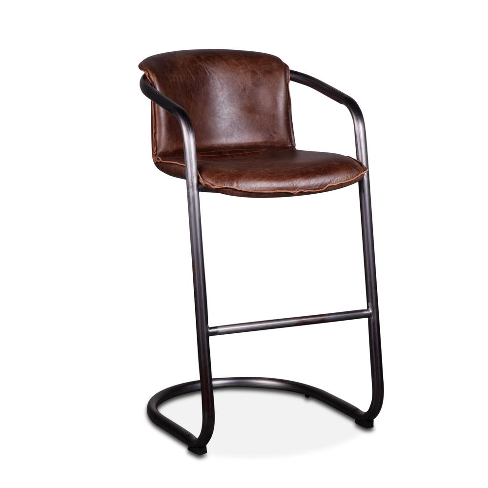 Chiavari Leather Bar Chair Geisha Brown - Set of 2. Picture 2