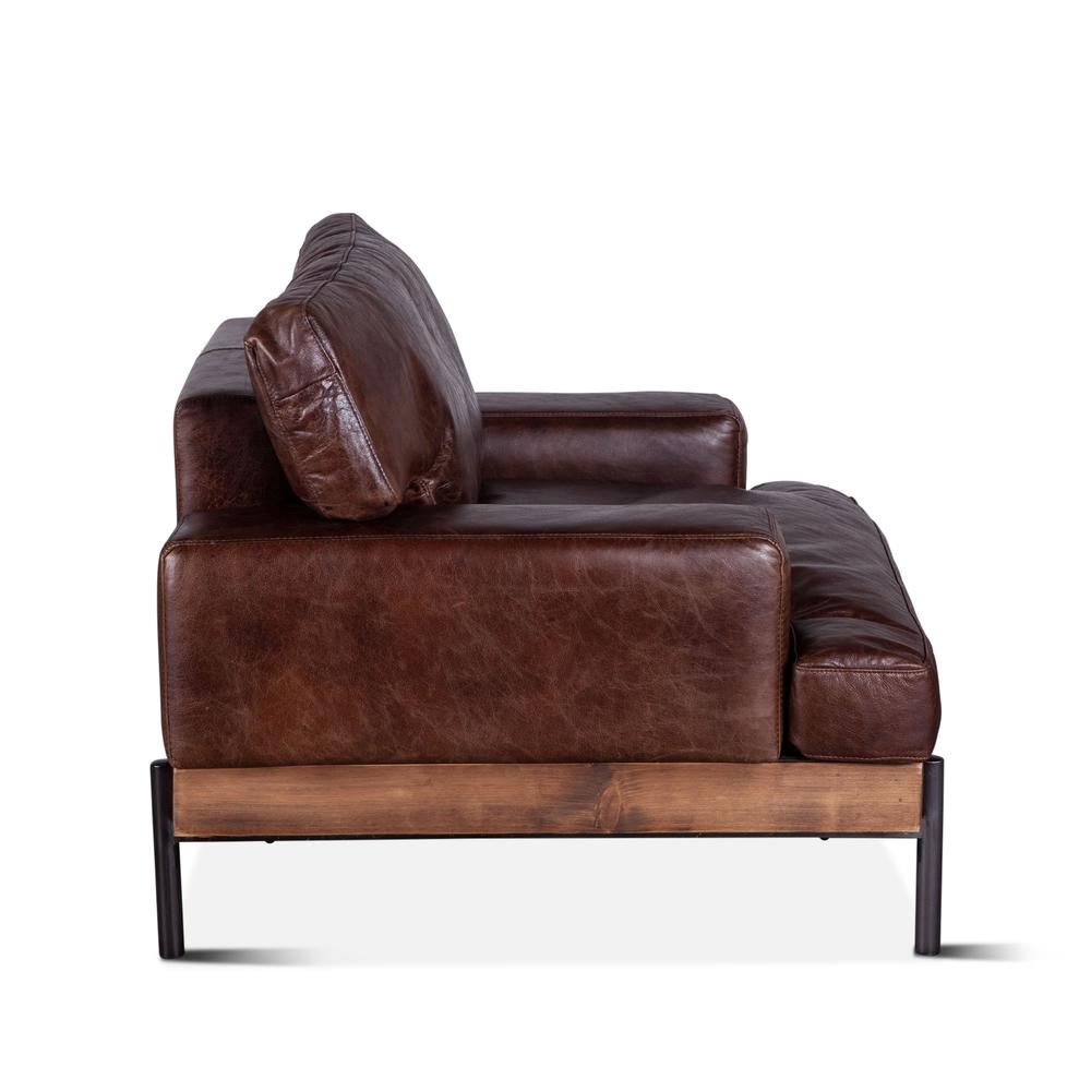 Chiavari Leather Arm Chair in Geisha Brown. Picture 2