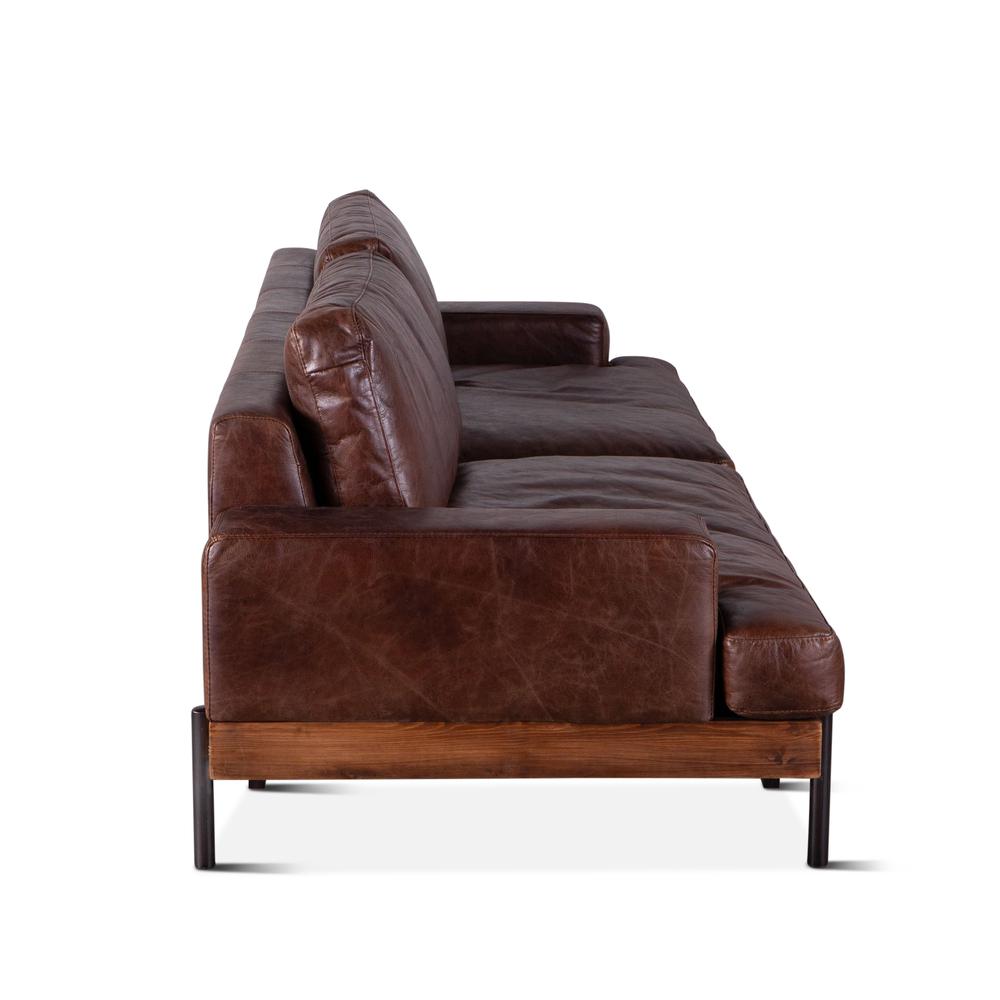 Chiavari Leather Sofa in Geisha Brown. Picture 3