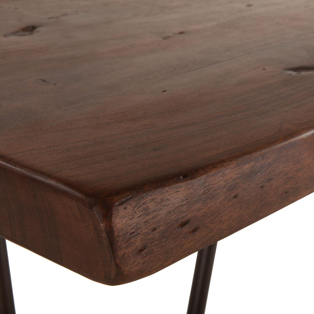 Grandby 68-Inch Acacia Wood Live Edge Dining Table in Walnut Finish. Picture 10