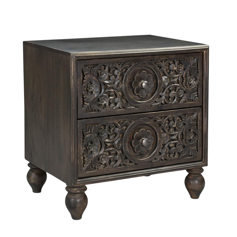 Haveli Vintage Brown Mango Wood Night Chest. Picture 6