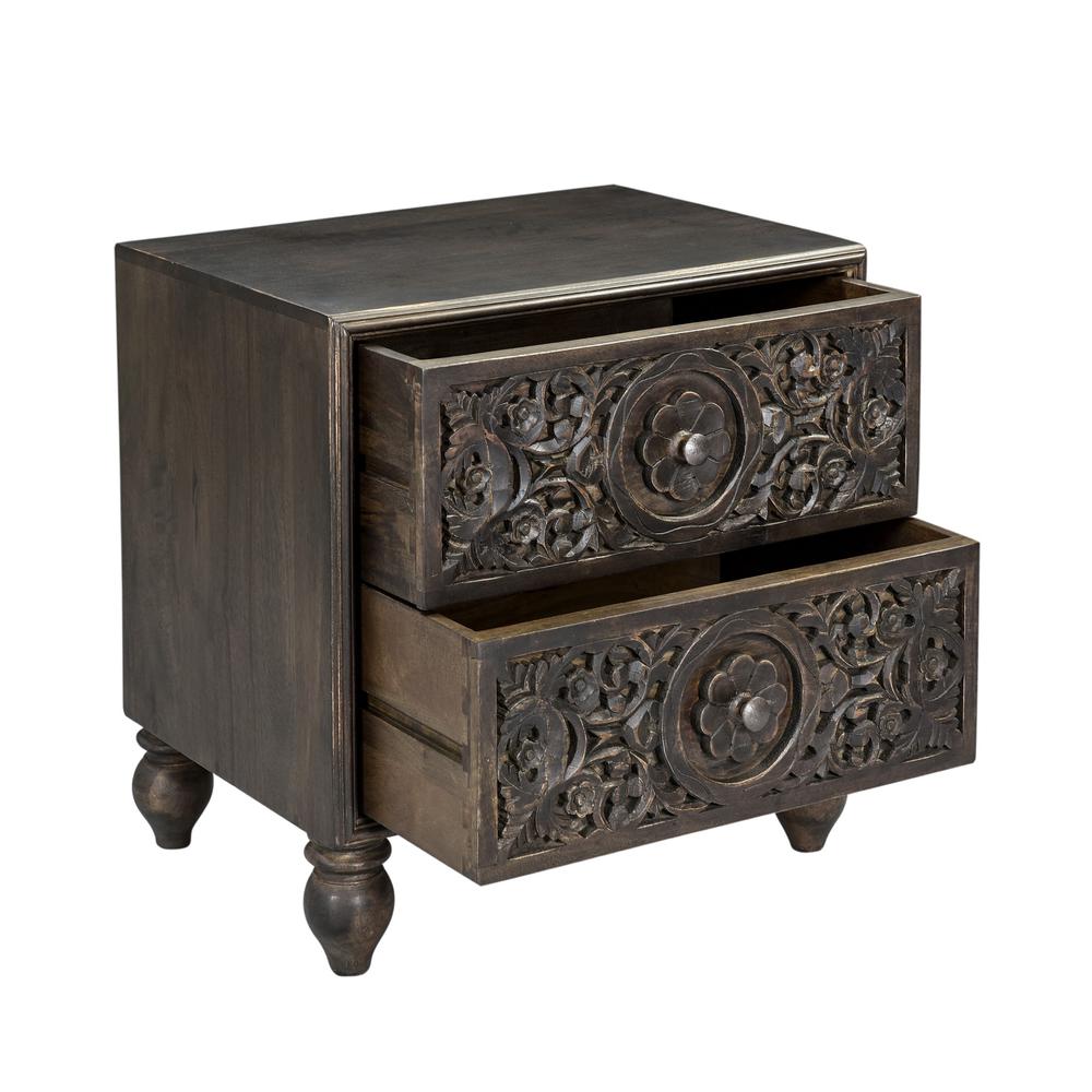 Haveli Vintage Brown Mango Wood Night Chest. Picture 7