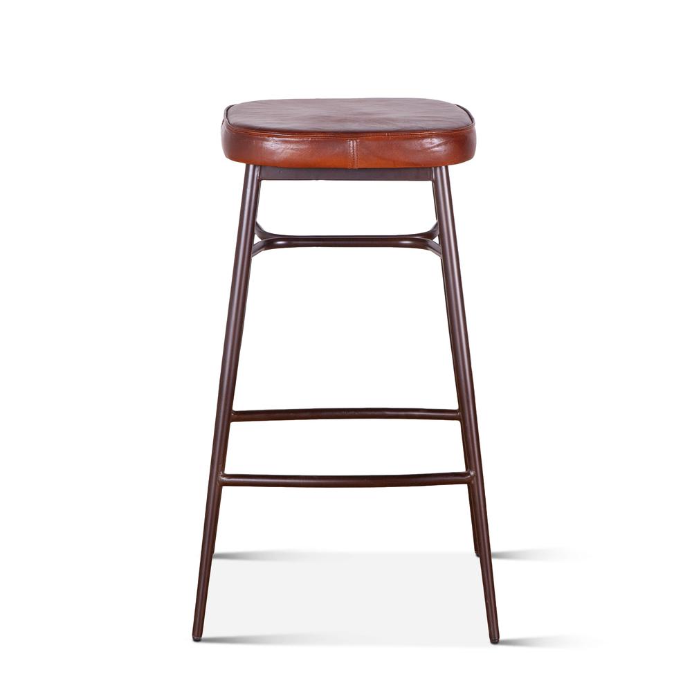 Hudson Backless Leather Bar Stool. Picture 1