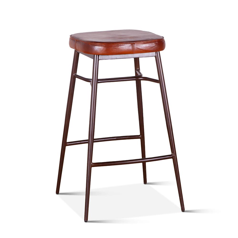 Hudson Backless Leather Bar Stool. Picture 2