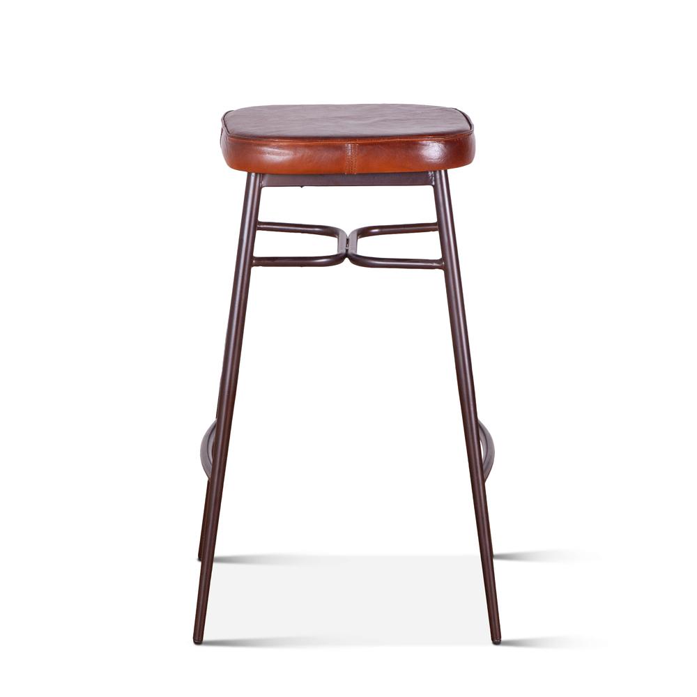 Hudson Backless Leather Bar Stool. Picture 3