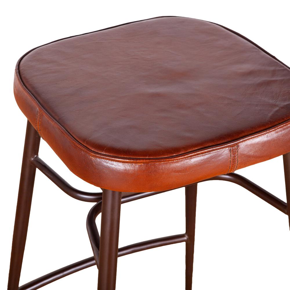 Hudson Backless Leather Bar Stool. Picture 4