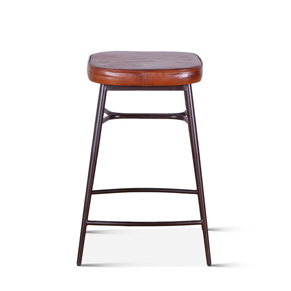 Hudson Backless Leather Counter Stool. Picture 1