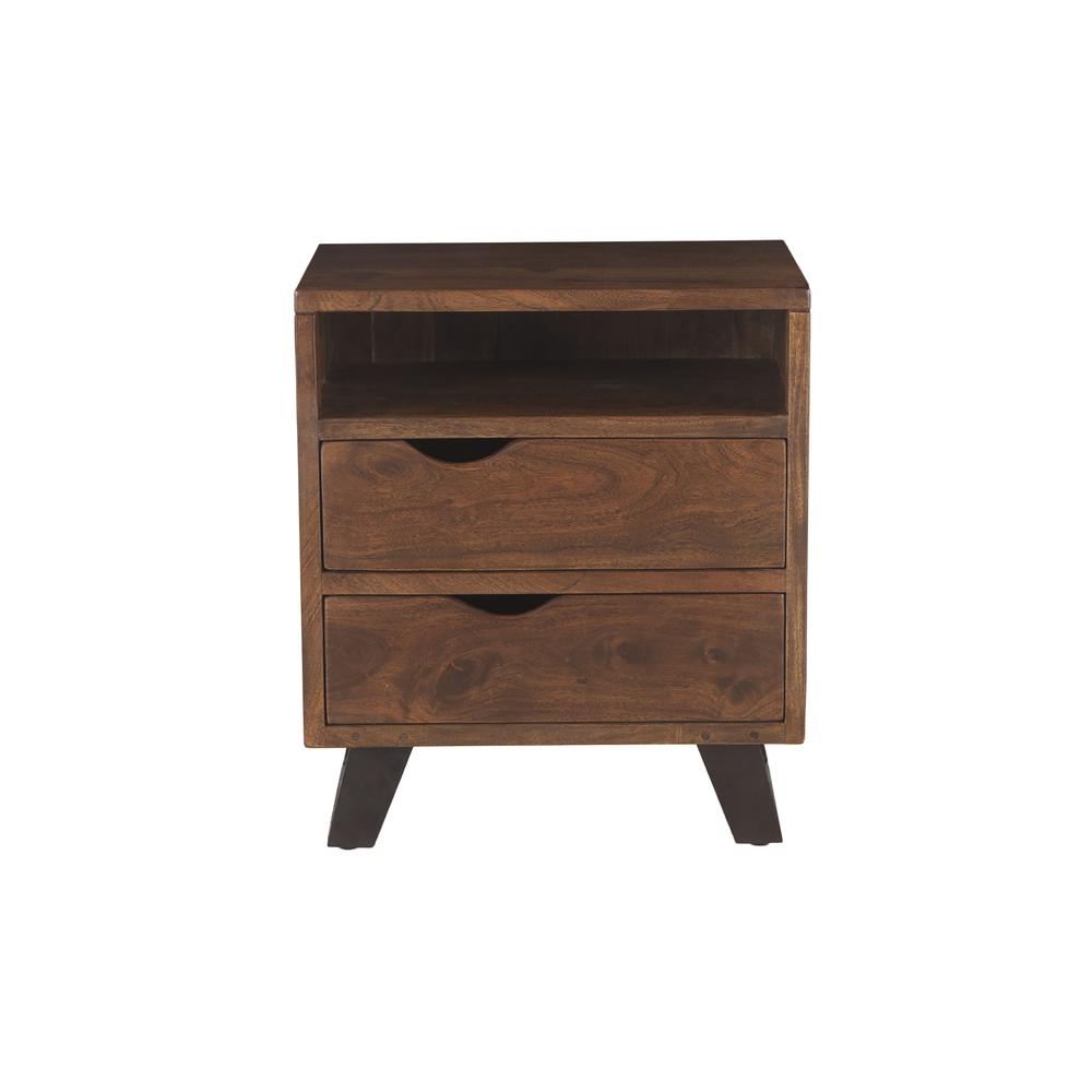Nottingham 23-Inch Acacia Wood Night Chest in Walnut Finish. Picture 5