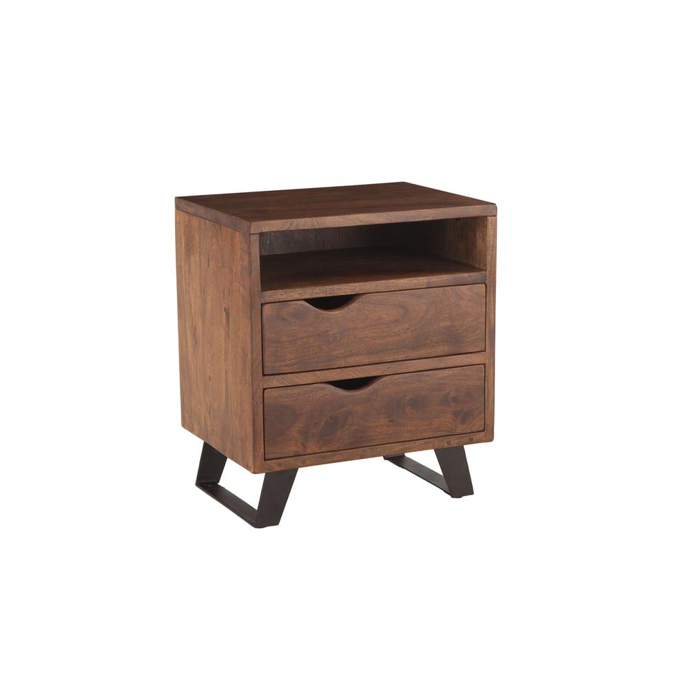 Nottingham 23-Inch Acacia Wood Night Chest in Walnut Finish. Picture 19