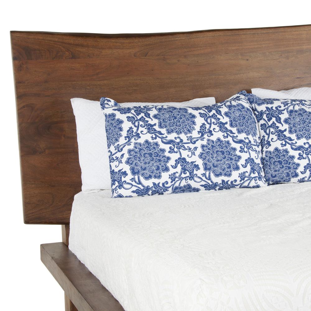 Nottingham Acacia Wood Live Edge Queen Bed in Walnut Finish. Picture 26